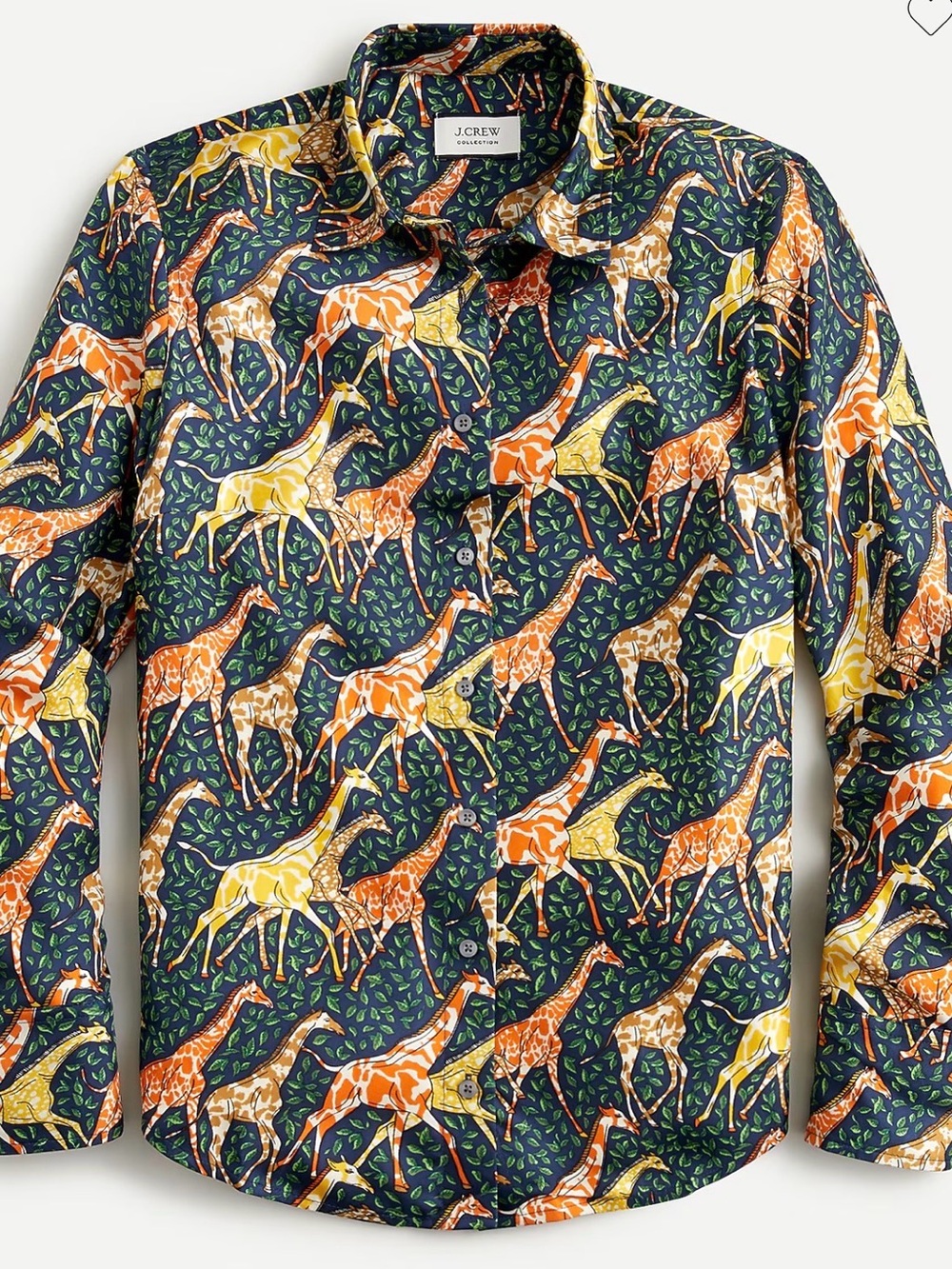J Crew Collection silk twill shirt in giraffes - Picture 2 of 8